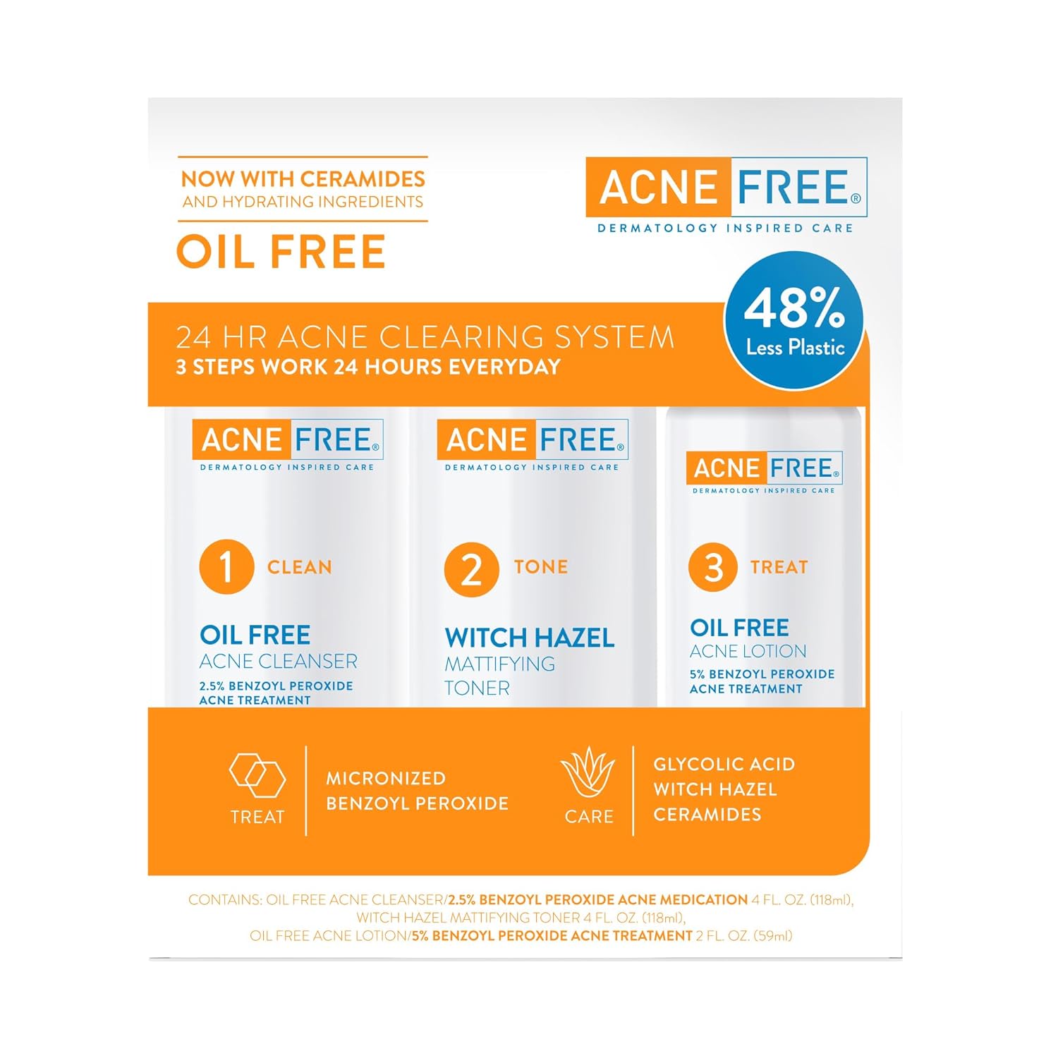AcneFree 3 Step 24 Hour Acne Treatment Kit
