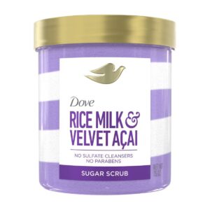 Dove Beauty Body Sugar Scrub - Rice Milk & Velvet Acai - 15oz
